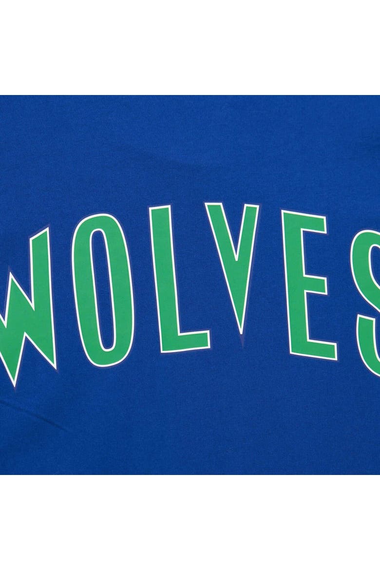 Men's Mitchell & Ness Blue Minnesota Timberwolves Hardwood Classics Nights Premium T-Shirt, Alternate, color, Blue