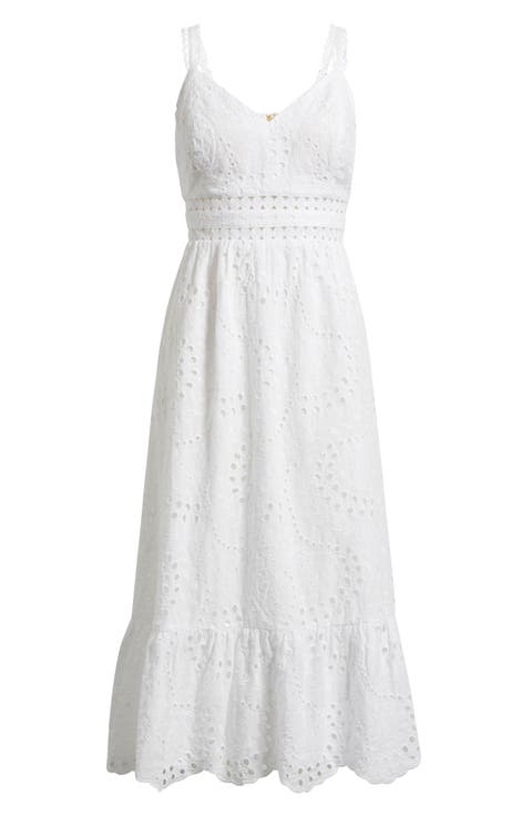 Tiah Eyelet Midi Dress