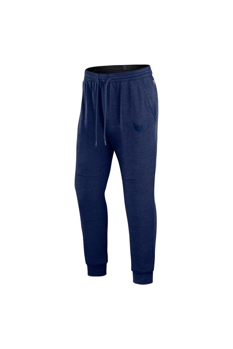 Men's Fanatics Branded Heather Navy Washington Capitals Authentic Pro Road Jogger Sweatpants, Alternate, color, Heather Navy