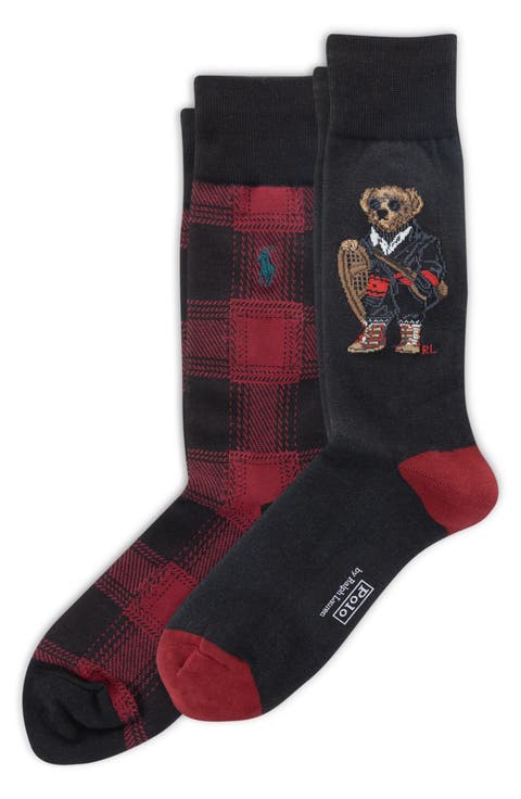 Holiday 2-Pack Assorted Polo Logo & Bear Socks