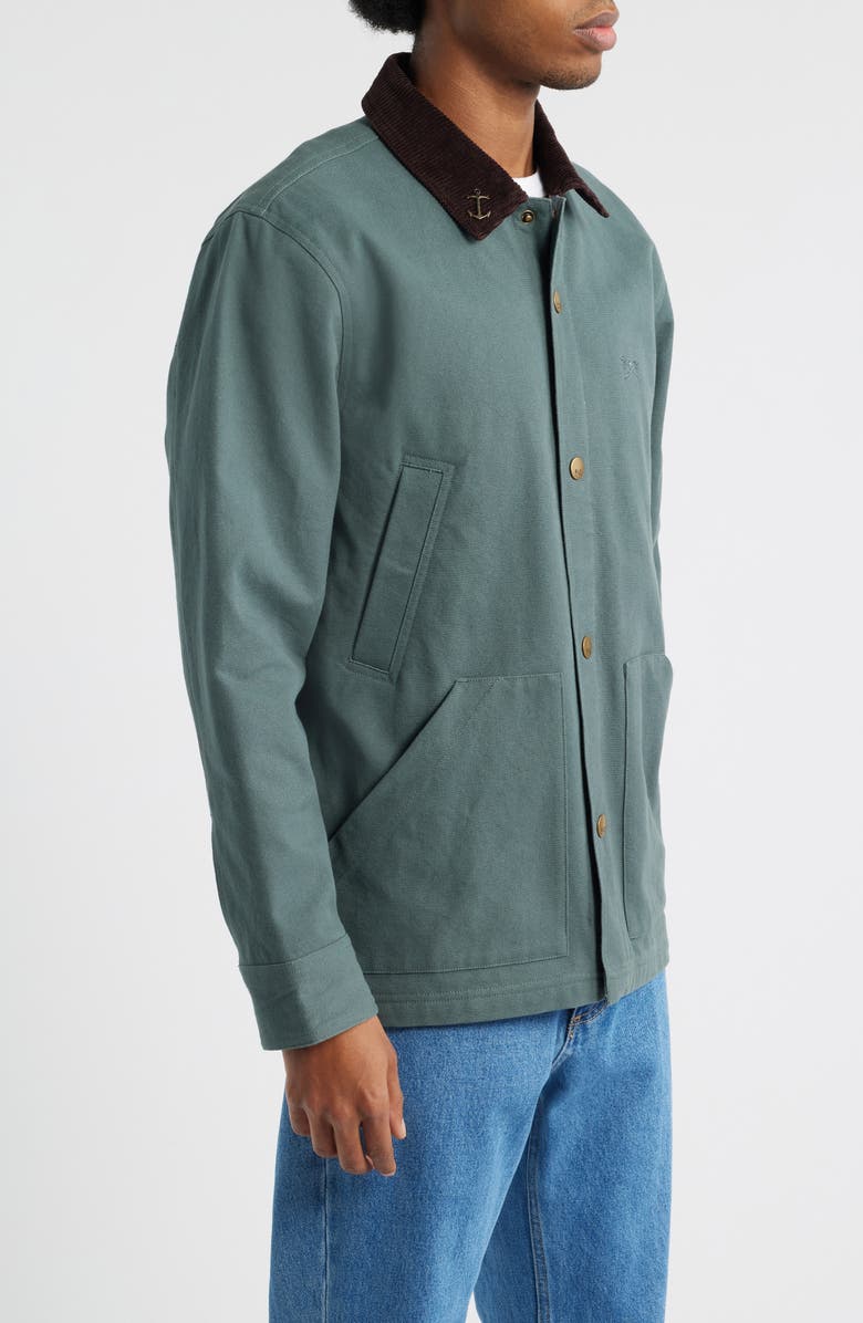 DARK SEAS Wrightwood Lined Cotton Canvas Barn Coat, Alternate, color, Green