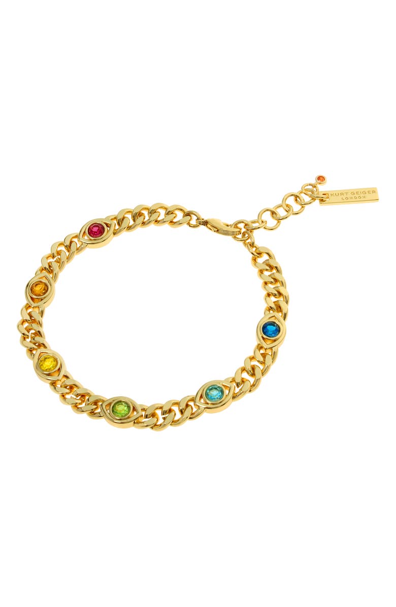 Kurt Geiger London Evil Eye Chain Bracelet, Main, color, 