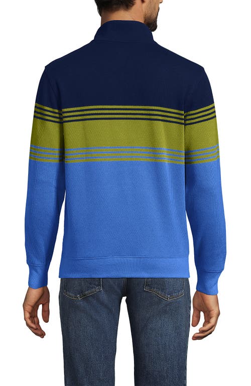 Lands' End Bedford Rib Quarter Zip Sweater In Blue