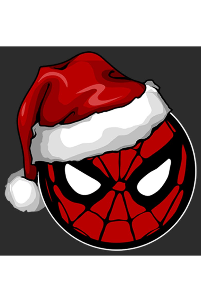 Women's Marvel Christmas Spider-Man Santa Hat  Graphic T-Shirt, Alternate, color, Black