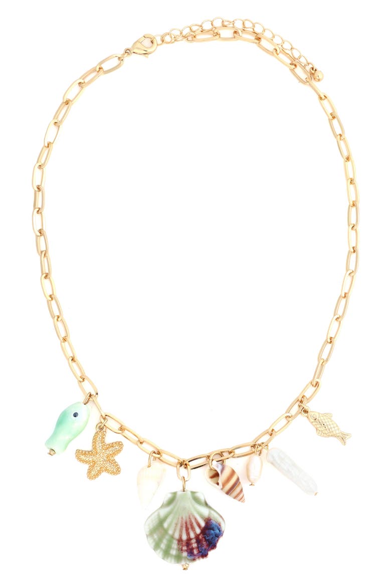 Assorted Charms Necklace, Main, color, GREEN MULTI