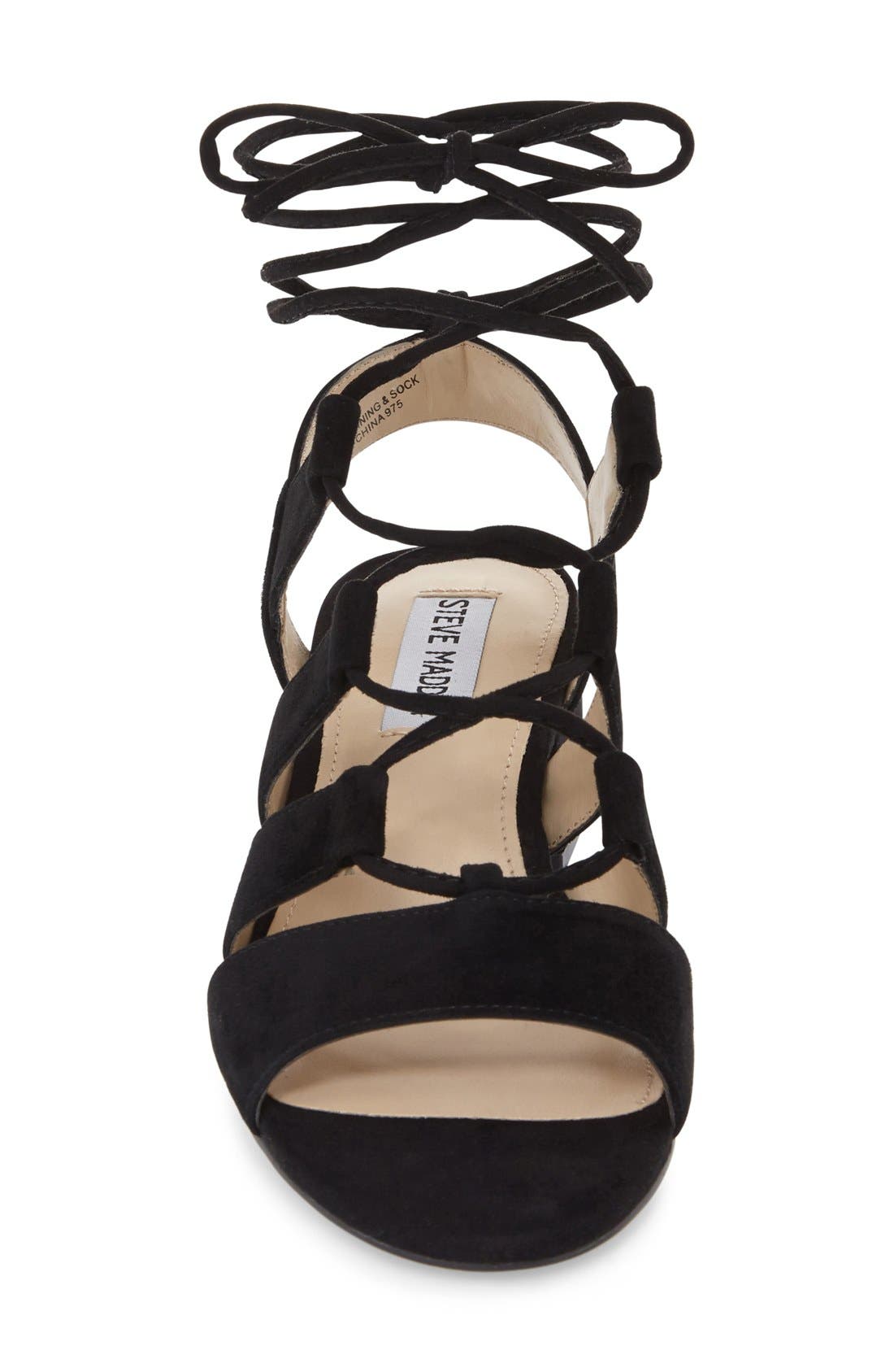 'Kitty' Ghillie Sandal, Alternate, color, BLACK SUEDE