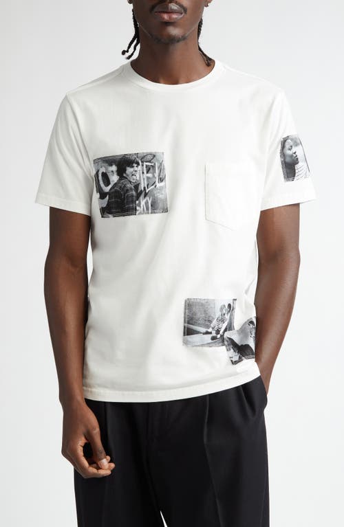 TAKAHIROMIYASHITA TheSoloist. Joseph Szabo Photo Patch Cotton Pocket T-Shirt in White 