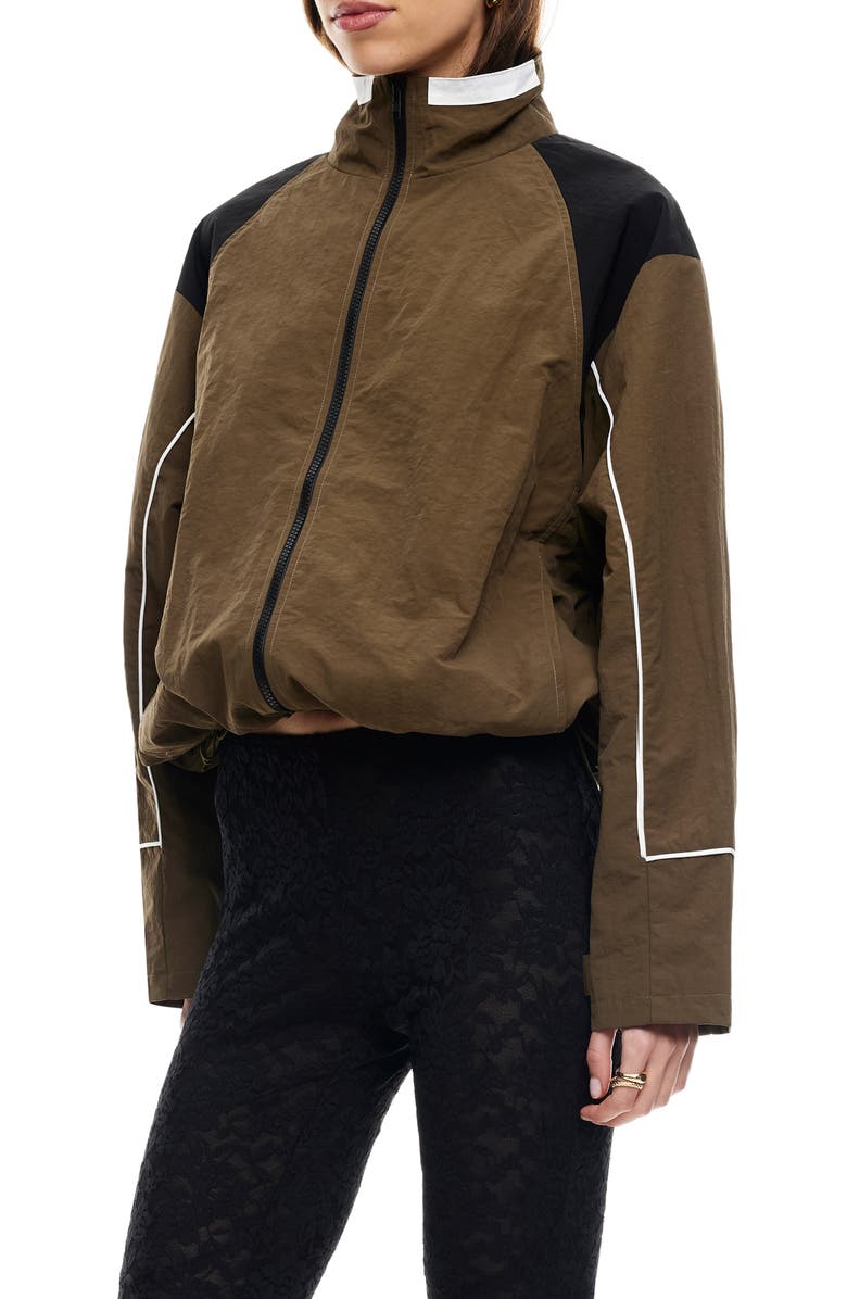 LIONESS Shoreline Colorblock Windbreaker Jacket, Alternate, color, Safari