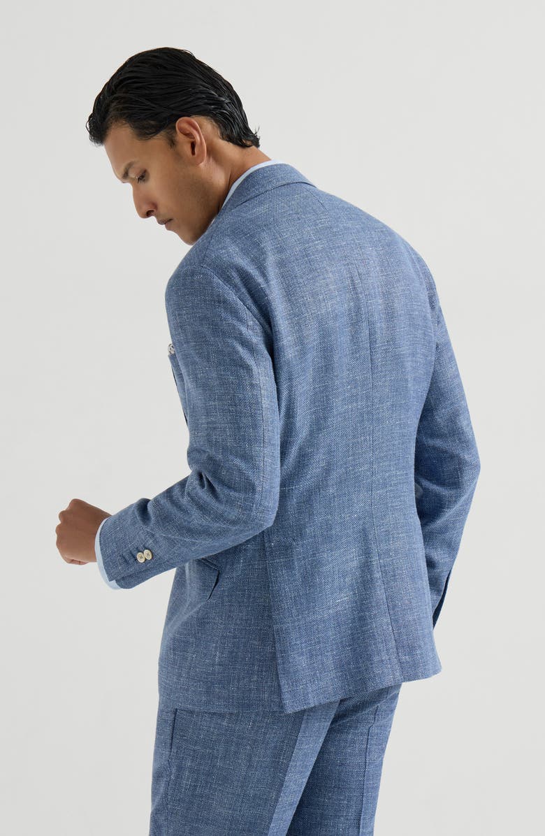 Brunello Cucinelli Hopsack deconstructed blazer, Alternate, color, Denim
