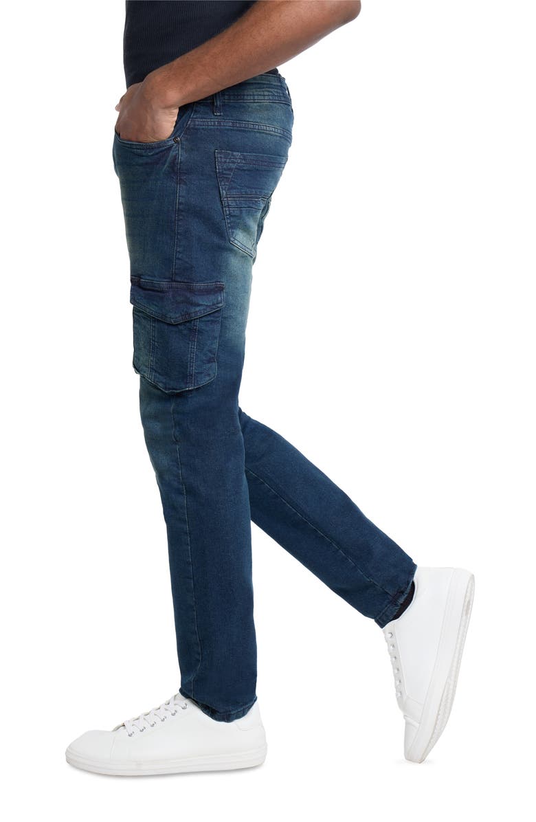 XRAY Slim Fit Cargo Jeans, Alternate, color, Medium Blue Tint