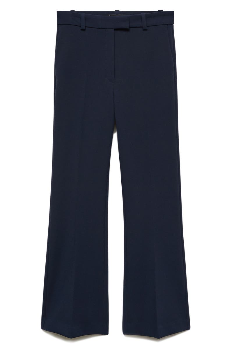 MANGO Flare Leg Ankle Pants, Alternate, color, Navy