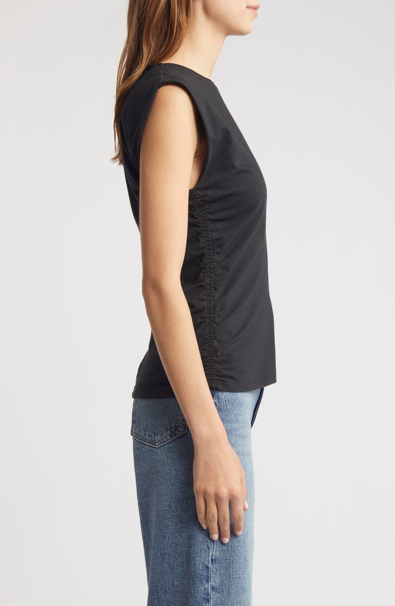 rag & bone Juliet Ruched Sleeveless Cotton T-Shirt, Alternate, color,