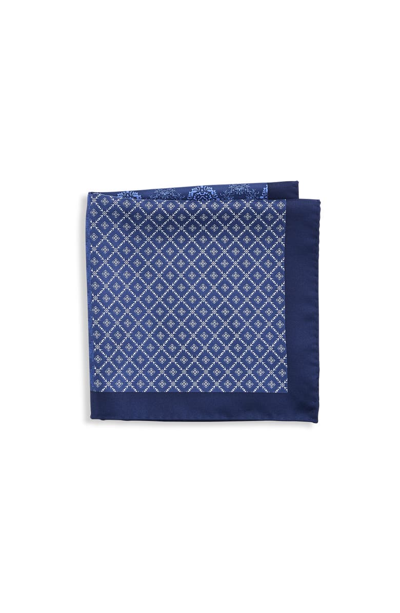 Synrgy Big & Tall 4-Pattern Tonal Pocket Square, Main, color, Navy