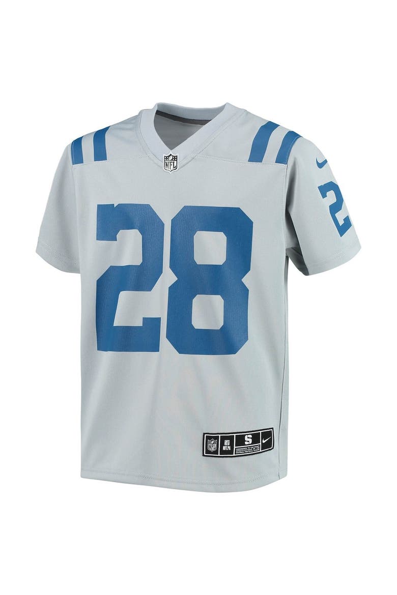 Youth Nike Jonathan Taylor Gray Indianapolis Colts Inverted Team Game Jersey, Alternate, color, Gray