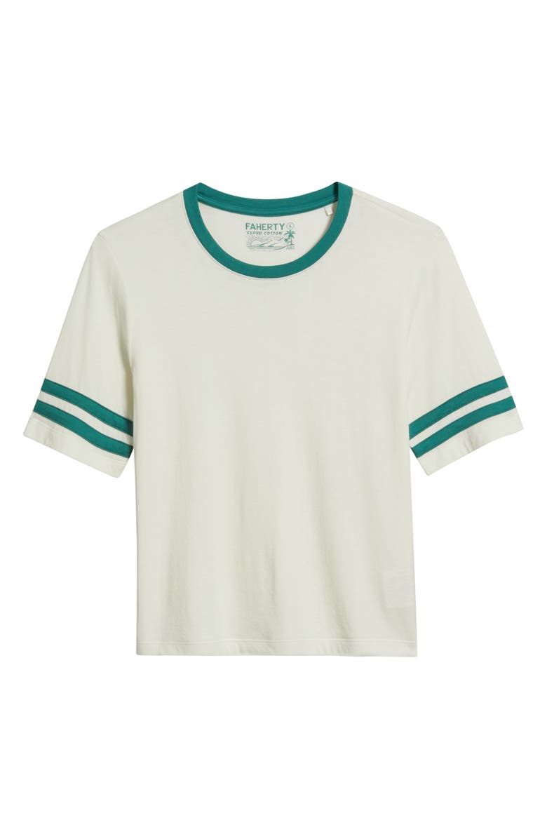 Faherty Cloud Varsity Cotton & Modal T-Shirt, Alternate, color, Egret