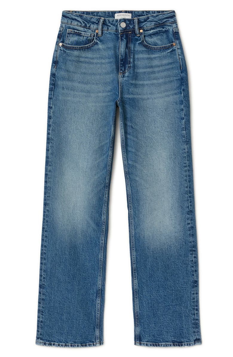 AllSaints Ida High Waist Straight Leg Jeans, Alternate, color, Mid Indigo