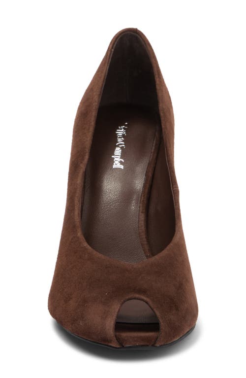 Jeffrey Campbell Sherille Peep Toe Pump In Espresso Suede