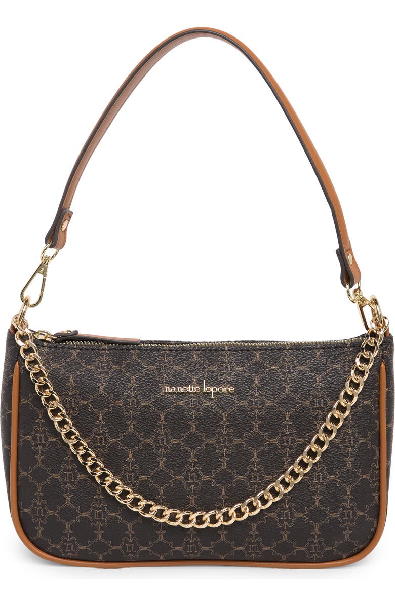 Nanette Lepore Tatianna Logo Convertible Baguette Shoulder Bag, Main, color,