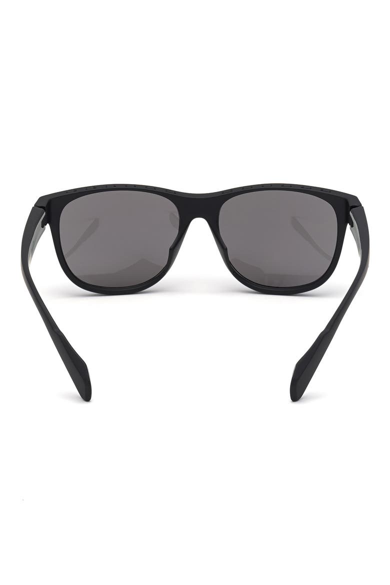 55mm Round Sunglasses, Alternate, color, MATTE BLACK / SMOKE MIRROR