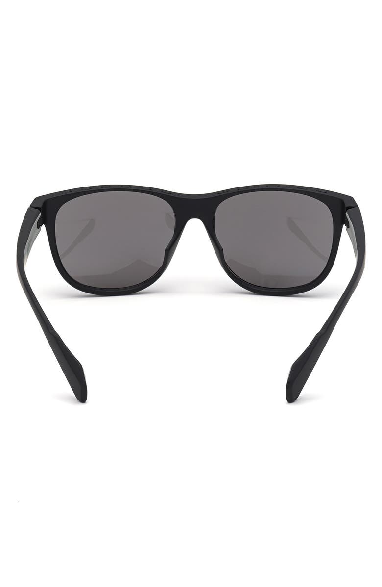 adidas 55mm Round Sunglasses, Alternate, color, Matte Black / Smoke Mirror