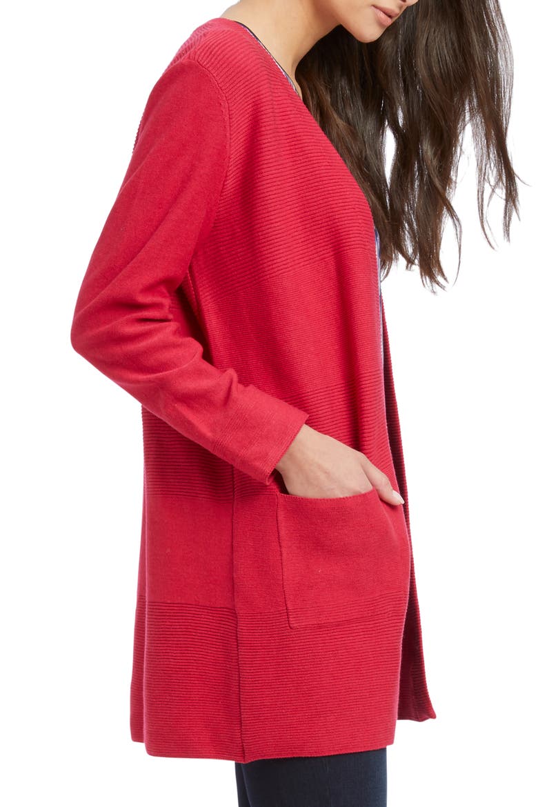 Tipped Cardigan, Alternate, color, DEEP BERRY HEATHER