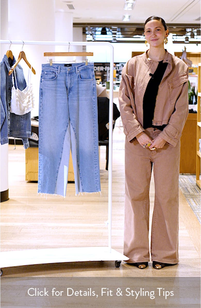 Stovepipe Two-Tone High Waist Ankle Straight Leg Jeans, sales video thumbnail