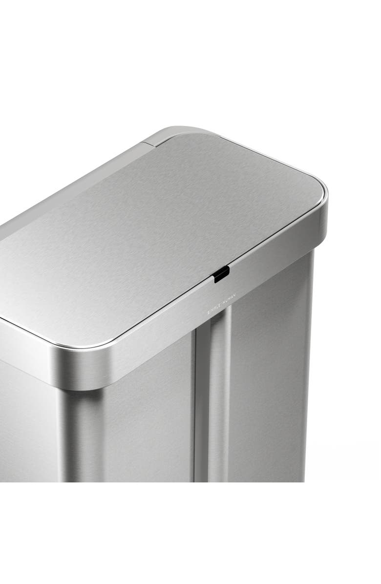 simplehuman 58L sensor recycler with voice and motion control, Alternate, color, Brushed