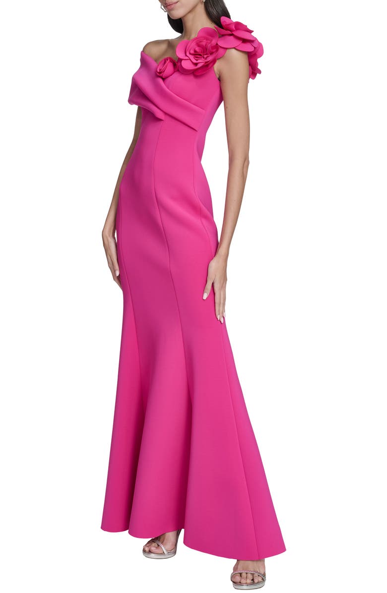 Eliza J Floral Off the Shoulder Mermaid Gown, Alternate, color,