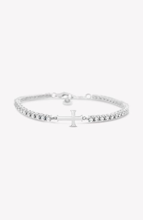 Luminous Cross Tennis Bracelet