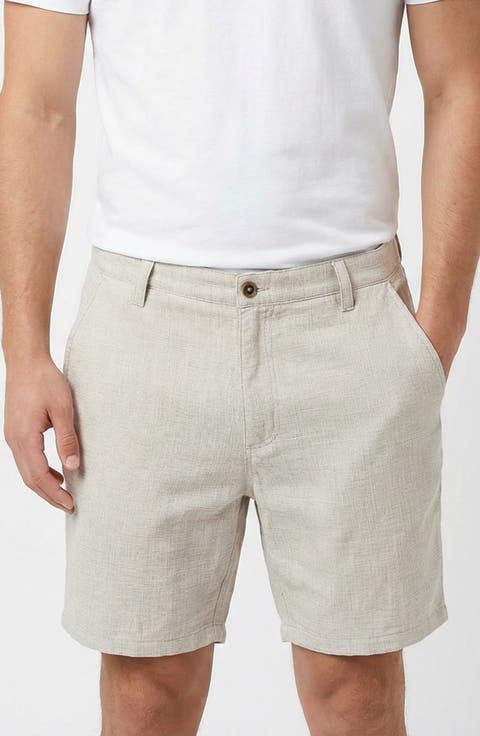 Cotton & Linen Blend Chino Shorts