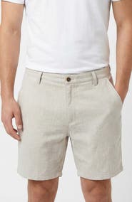 BURNSIDE Cotton & Linen Blend Chino Shorts