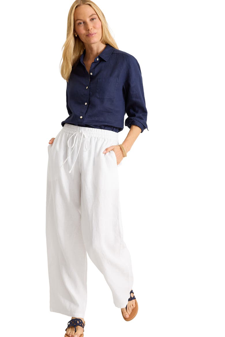 Two Palms Easy Linen Drawstring Pants, Alternate, color, WHITE
