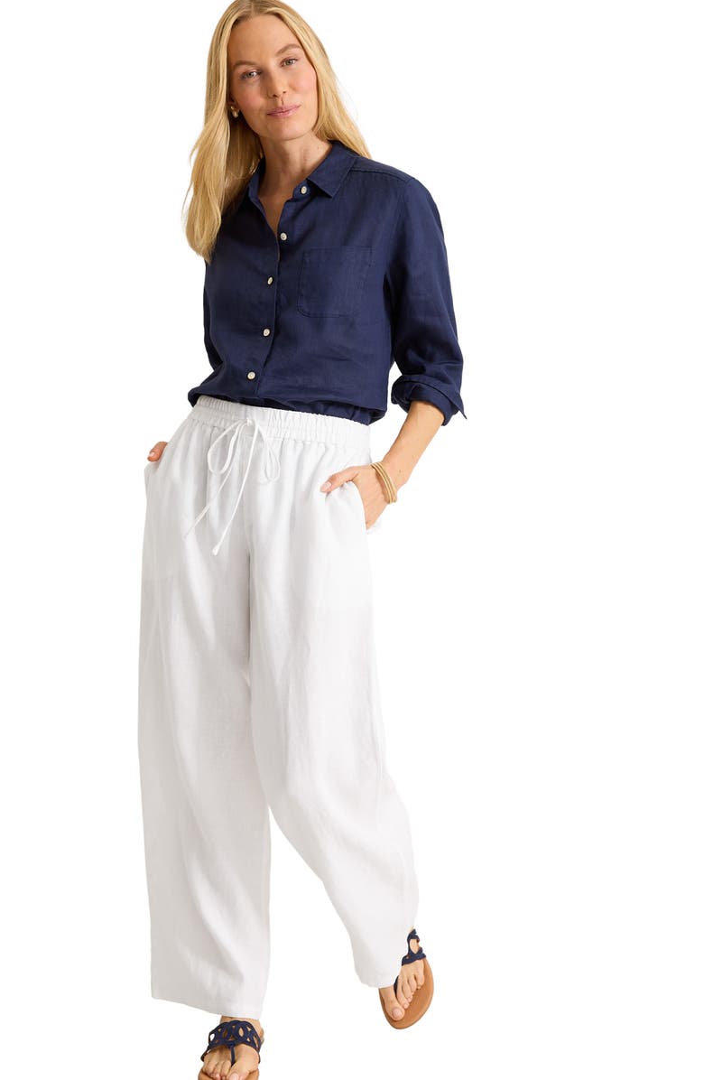 Tommy Bahama Two Palms Easy Linen Drawstring Pants, Alternate, color, White