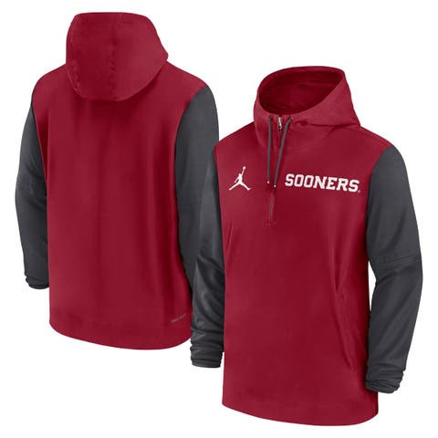 Men's Nike Crimson Alabama Crimson Tide 2024 Sideline Pregame Player Half-Zip Hoodie