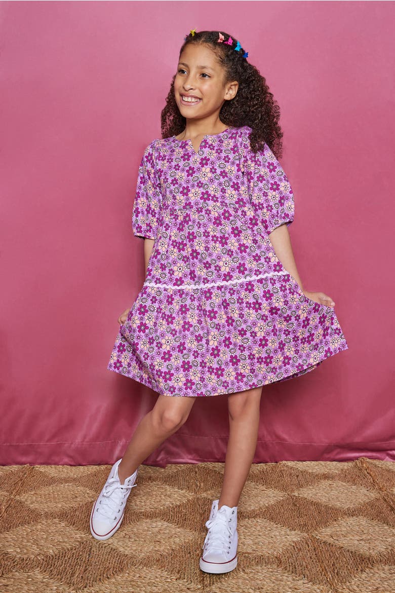 Kids' Floral Madaket Dress, Alternate, color, Petal