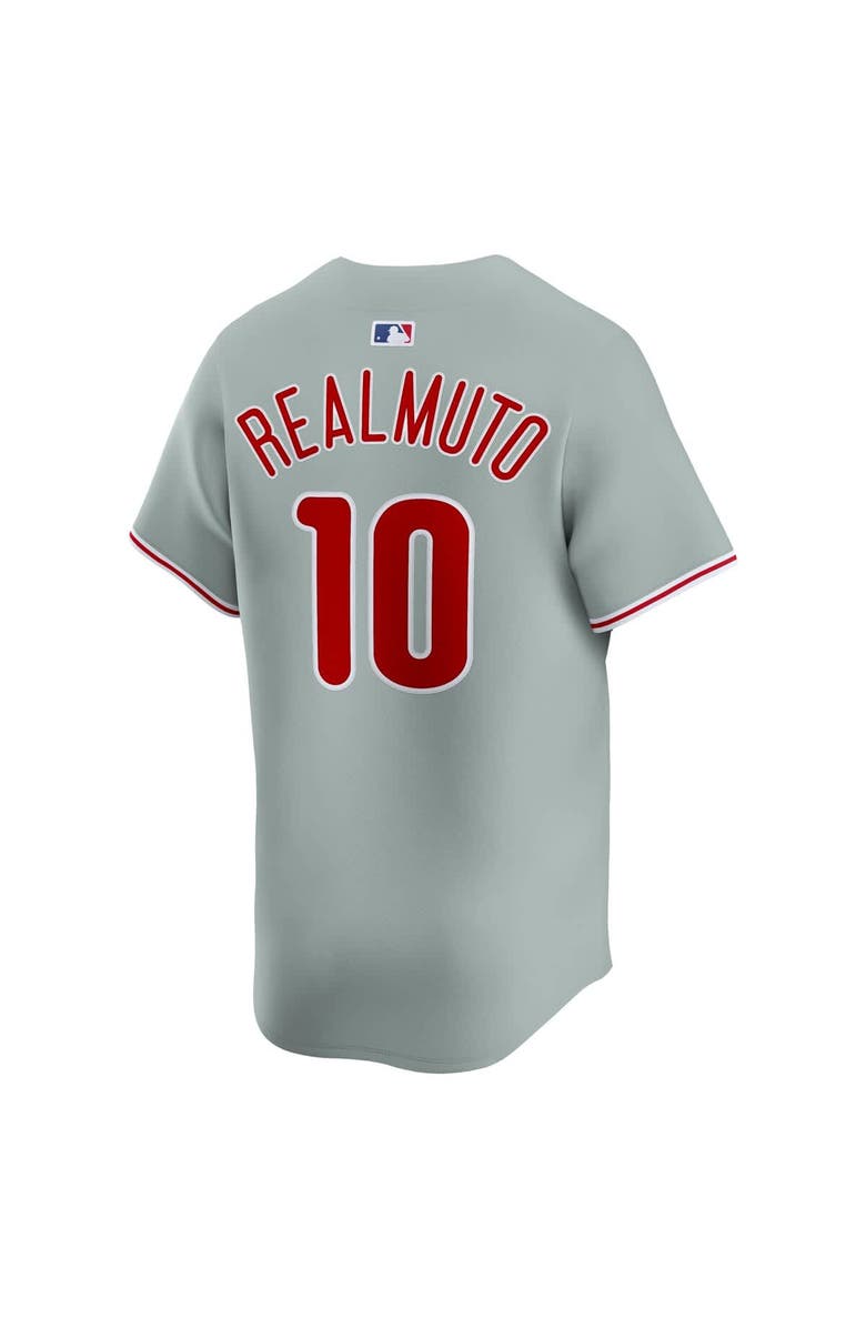 Nike Men's Nike J.T. Realmuto Gray Philadelphia Phillies Road Limited Player Jersey, Alternate, color,