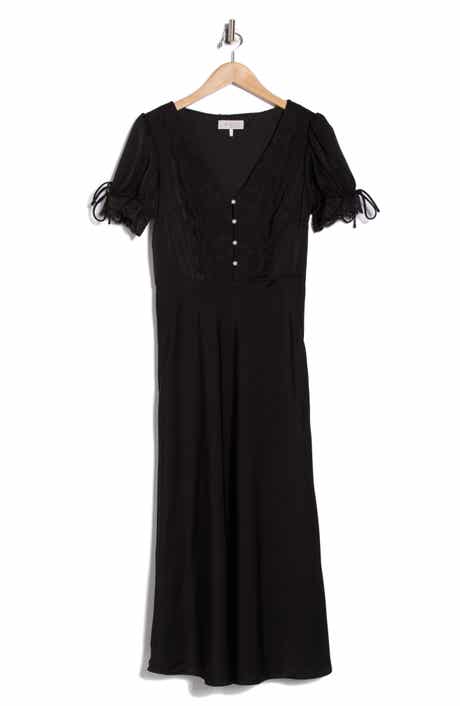 WAYF Lace Trim Midi Dress