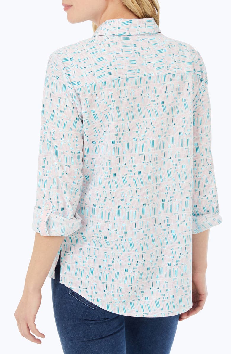 Foxcroft Zoey Abstract Print Cotton Button-Up Shirt, Alternate, color,