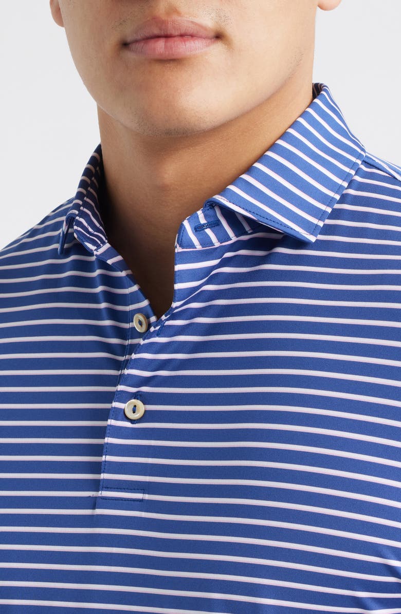 Peter Millar Dunnes Stripe Performance Jersey Polo, Alternate, color, Sport Navy