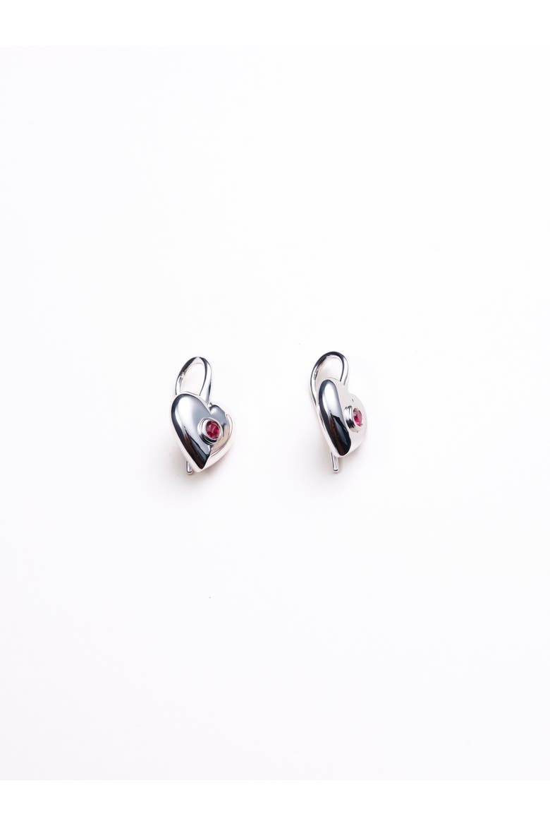 Billie Heart Gem Earrings, Main, color, Recycled Sterling Silver