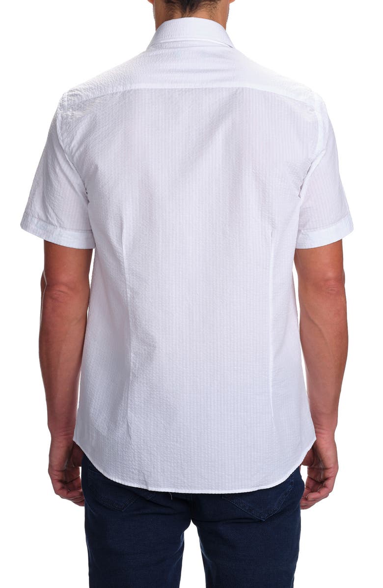 STUDIO GARNET LOS ANGELES Seaside Short Sleeve Cotton Seersucker Button-Up Shirt, Alternate, color,