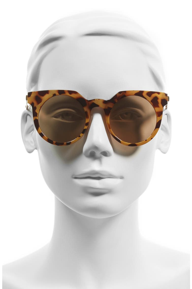 45mm Round Lens Sunglasses, Alternate, color, BROWN TORT