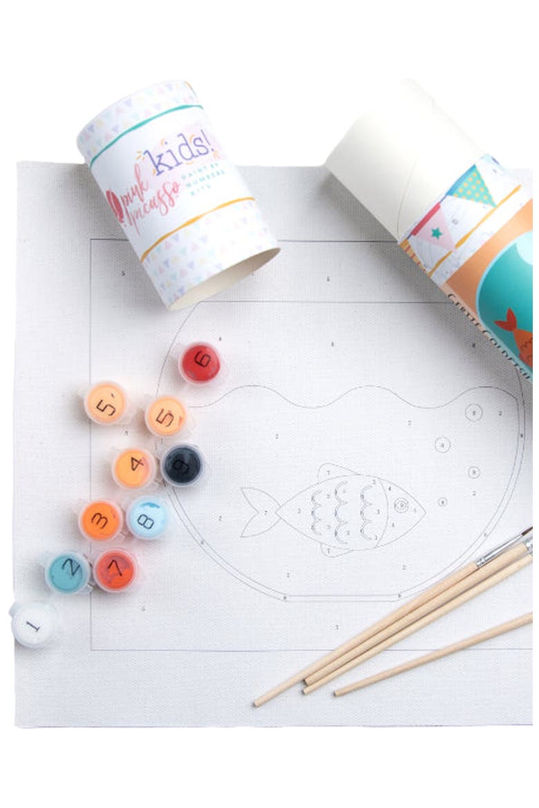 Gertie Goldfish Paint by Numbers Kit, Alternate, color, Orange / Teal