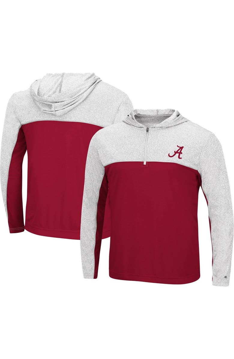 COLOSSEUM Men's Colosseum Crimson Alabama Crimson Tide Flick Quarter-Zip Hoodie Windshirt, Alternate, color, 