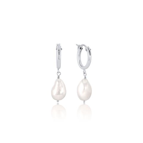 Adelle Pearl Hoop Earrings