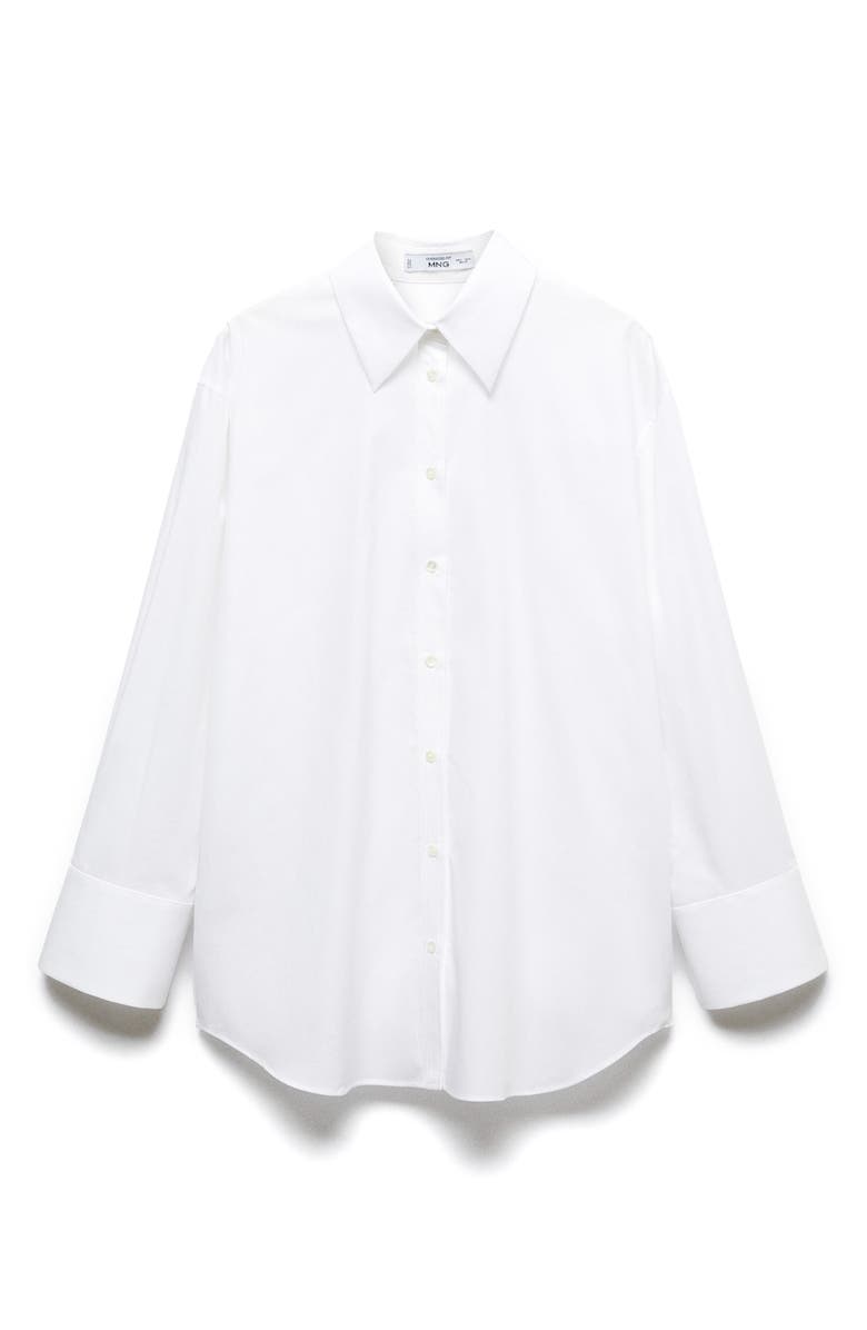 MANGO Oversize Cotton Button-Up Shirt, Alternate, color, 