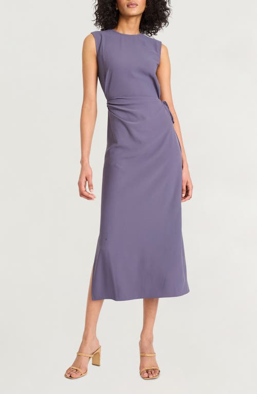 Luxely Side Tie Sleeveless Dress In Blue