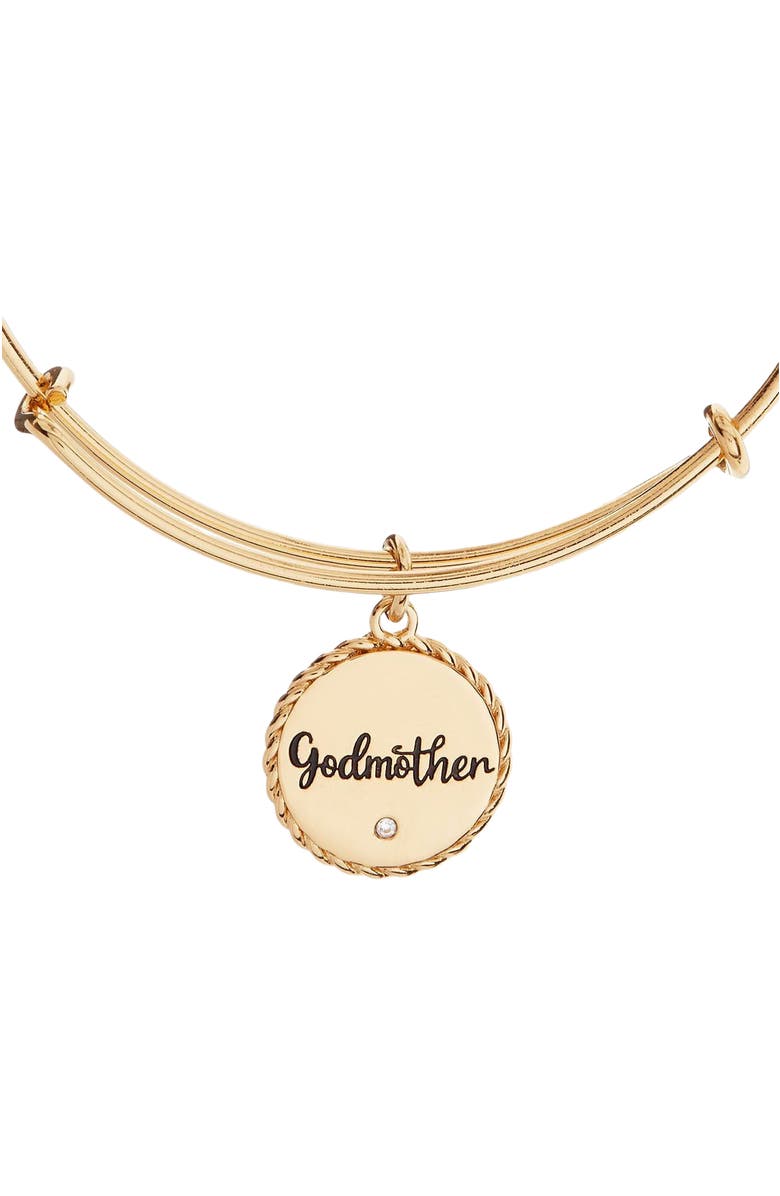Alex and Ani Godmother Charm Bangle Bracelet, Alternate, color, Gold