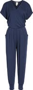 Loveappella Short Sleeve Wrap Top Jumpsuit