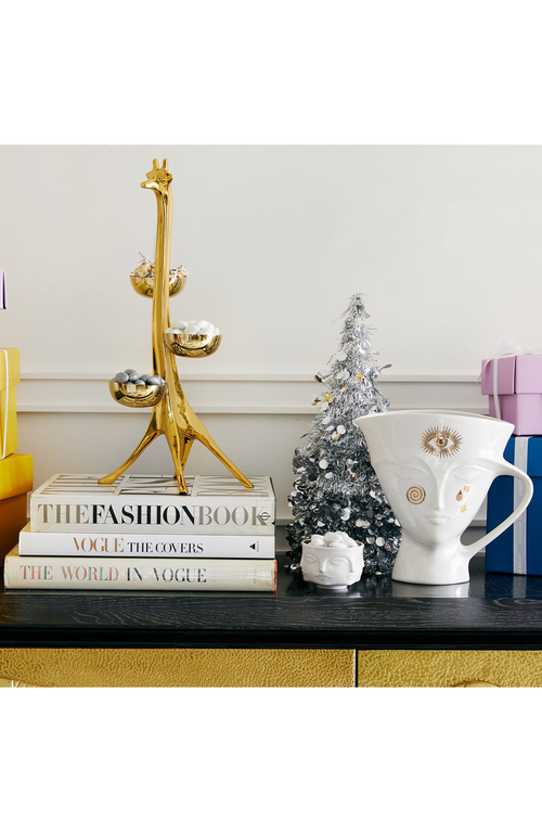 Jonathan Adler Gilded Giulette Pitcher In White/gold